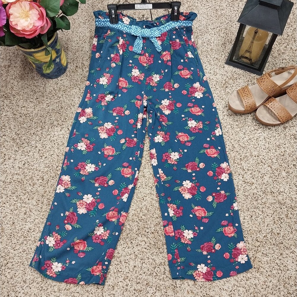 Matilda Jane Teal Floral Wide-Leg Trousers